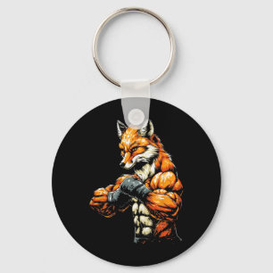 Porte-clés Boxe musculaire à fosse à renards à l'aspect rude