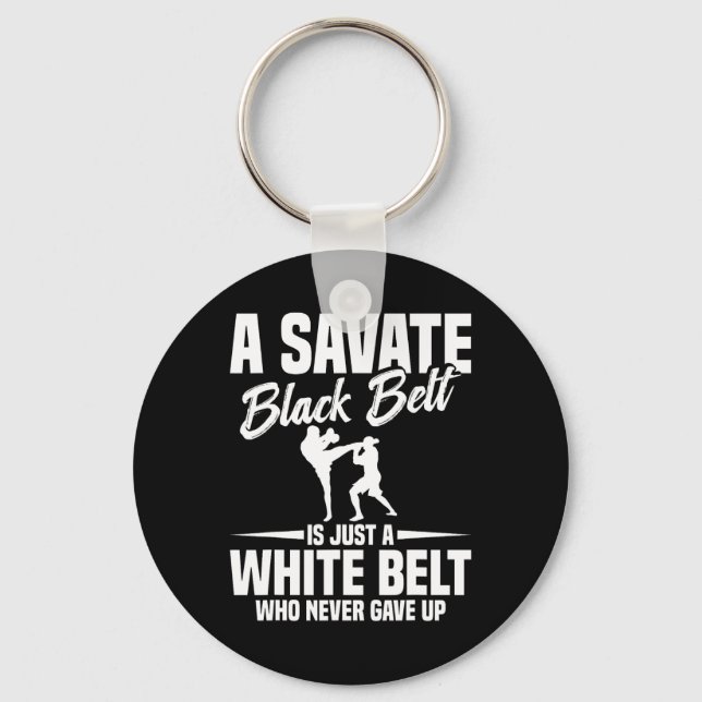 Porte-clés Boxe Savate Arts Martiaux Ceinture Noire Kickboxin (Recto)