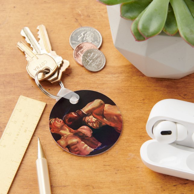 Porte-clés Boxe vintage, Boxers Punching Combattre (Bureau)