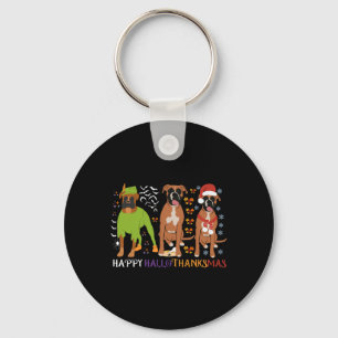 Porte-clés Boxer Chien heureux Hallothanksmas Amoureux des ch