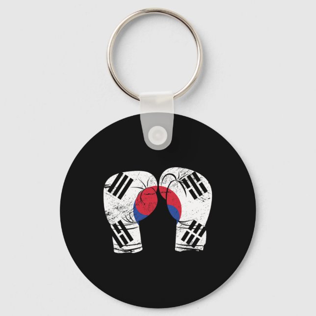 Porte-clés Boxer Gants Drapeau Coréen Corée du Sud (Recto)