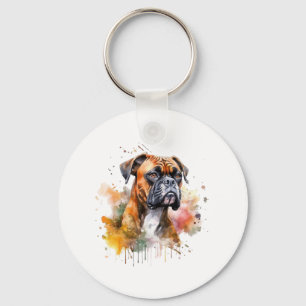 Porte-clés BoxerLove Aquarelle Artwork - Loyal race Canine