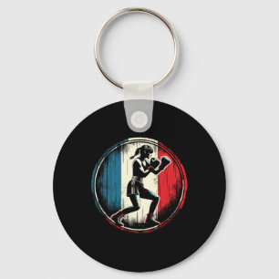 Porte-clés Boxeuse Drapeau France - Kickboxing Féminin _1