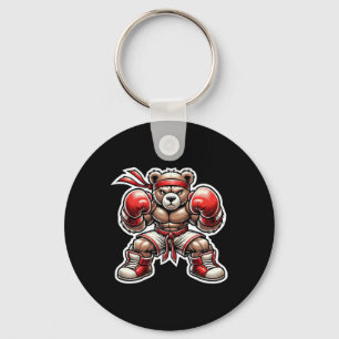 Porte-clés Boxing Bear arts martiaux rue Grizzly Muay Thai