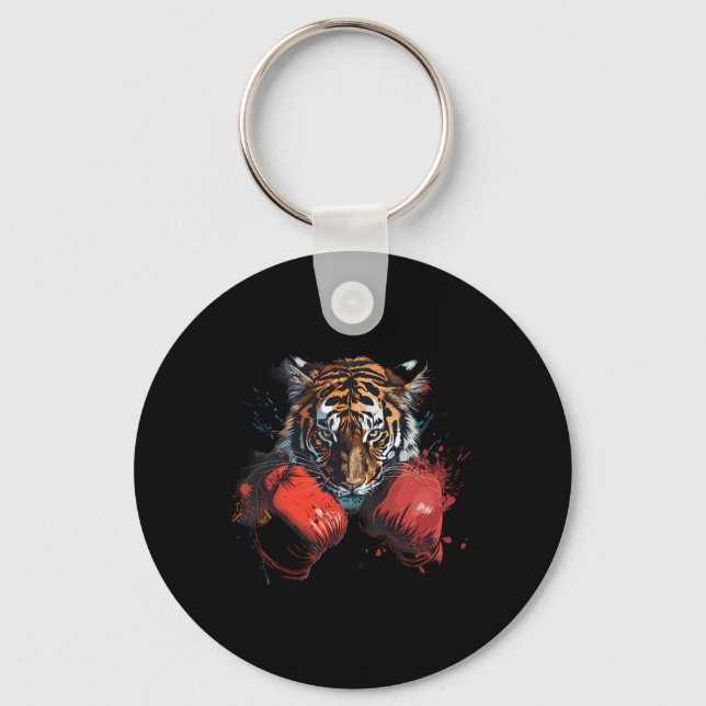 Porte-clés Boxing Tiger Lover Boxing Gloves Kickboxing Funny  (Recto)