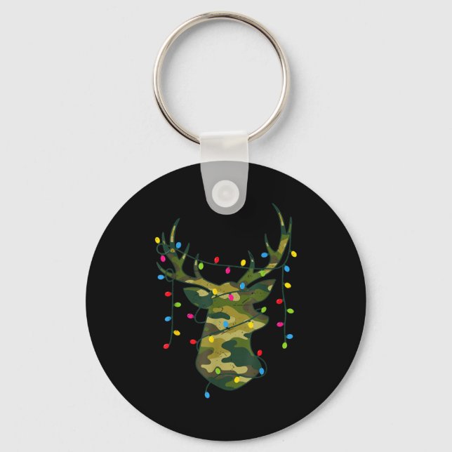 Porte-clés Boy Men Camo Deer Hunting Christmas Light Pajama P (Recto)