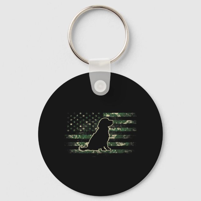 Porte-clés Boykin Spaniel Camouflage Drapeau Américain USA Ch (Recto)