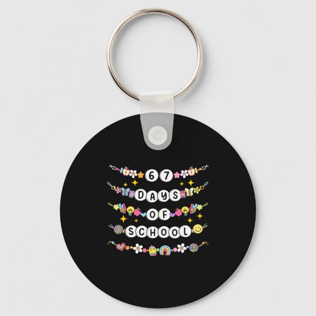 Porte-clés Bracelet Filles 67 Jours D'école Drôle 67 Enseigna (Recto)
