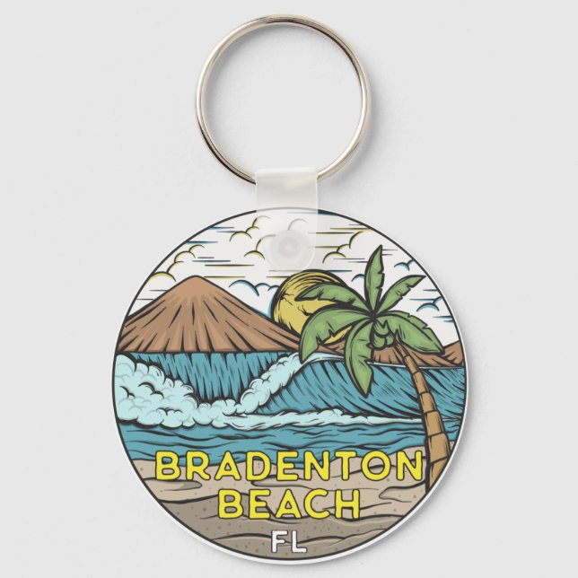 Porte-clés Bradenton Beach Floride Vintage (Recto)