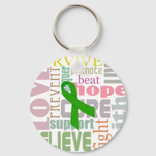 Porte-clés Brain Injury Green Ribbon Inspiration Keychain