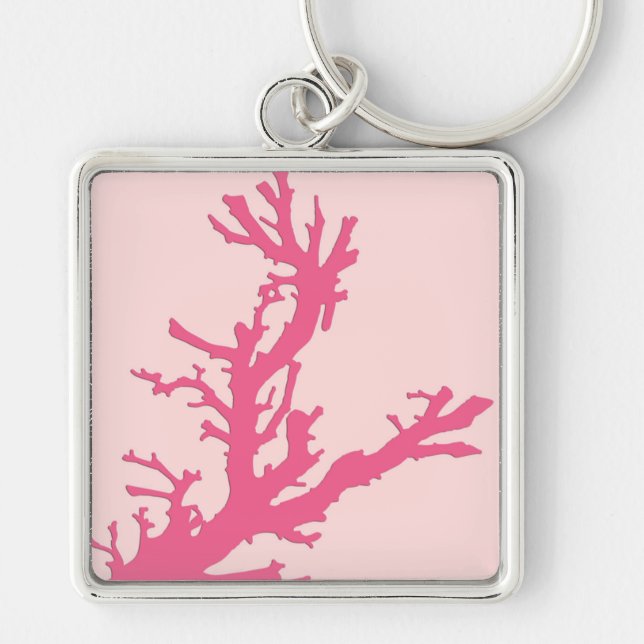 Porte-clés Branche de corail - nuances de corail rose (Devant)
