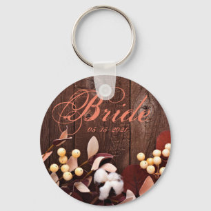Porte-clés Branche de coton Porte - clé de mariée sur Dark Wo