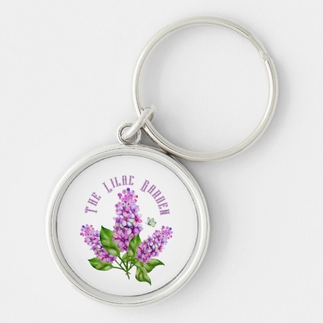 Porte-clés Branche de lilas aquarelle élégante (Devant)