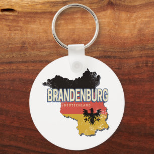 Porte-clés Brandenburg Allemagne Retro State Map Vintage