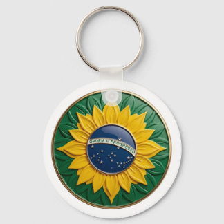 Porte-clés Brazil Solar Emblem - Luxury 3D National Pride Art
