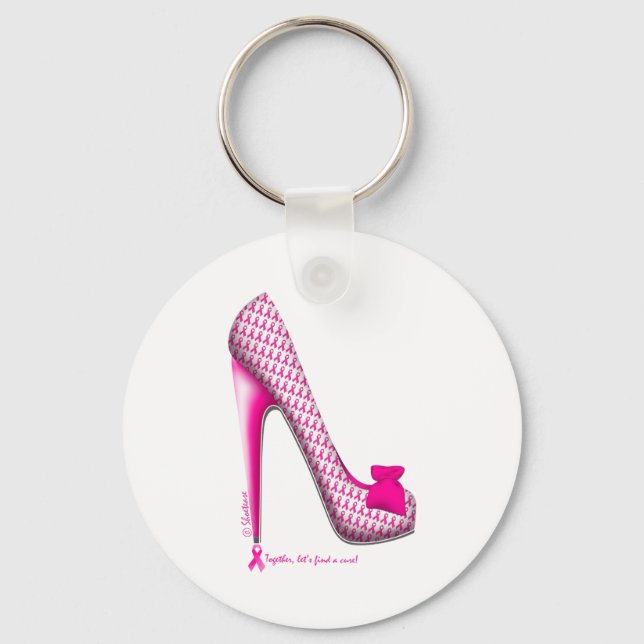 Porte-clés Breast Cancer Awareness Pink Ribbon Heel (Recto)