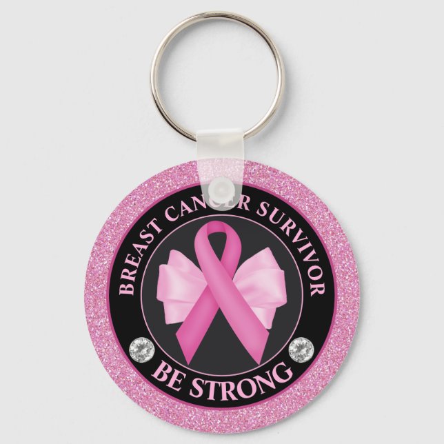 Porte-clés Breast Cancer Awareness Ribbon Survivor (Recto)