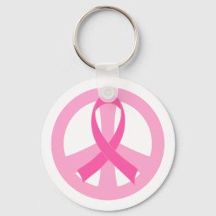 Porte-clés Breast Cancer Pink Ribbon Peace Sign Gift