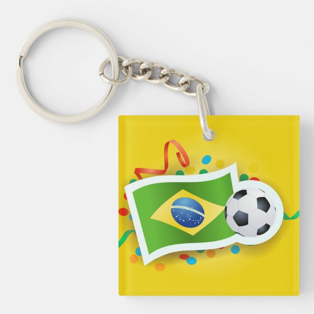 Porte-clés Brésil, conception de football (Devant)