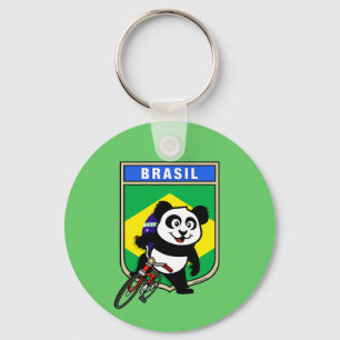 Porte-clés Brésil Panda cycliste