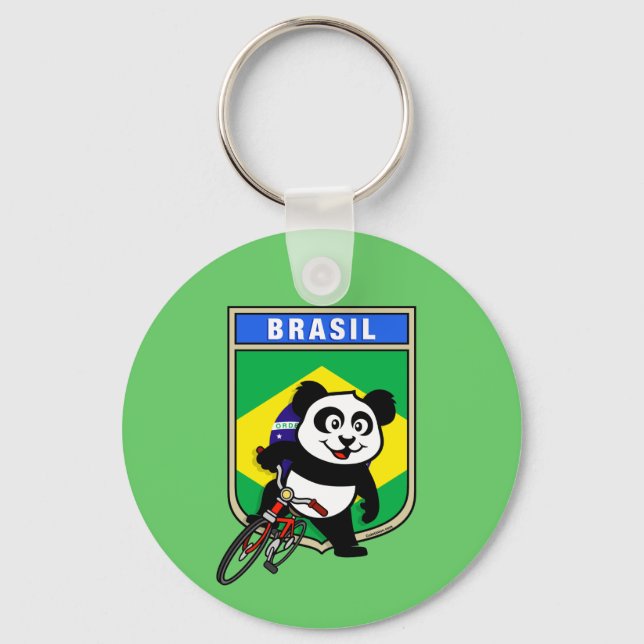 Porte-clés Brésil Panda cycliste (Recto)