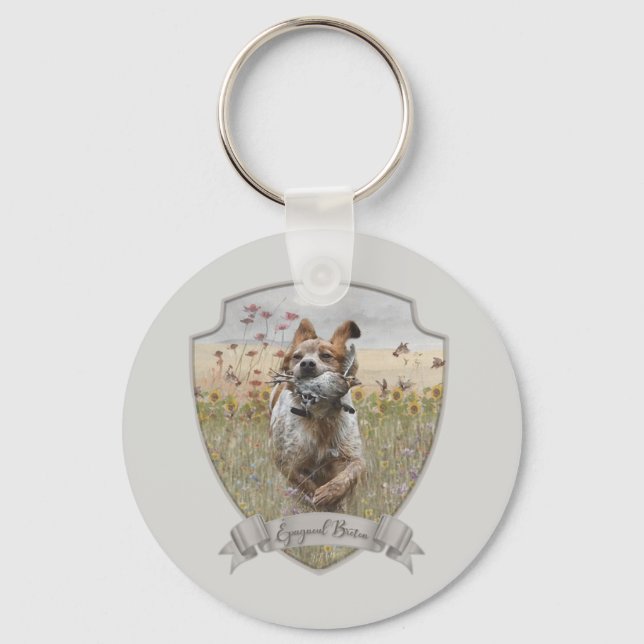 Porte-clés Bretagne Espagnol chasse caille, Art (Recto)