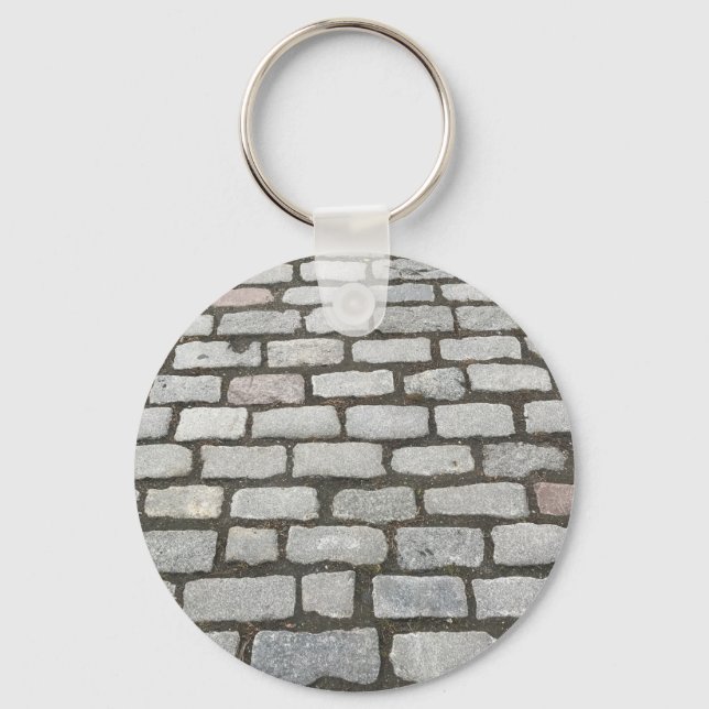 Porte-clés Brick Cobblestone Street Pathway Nature Photograph (Recto)