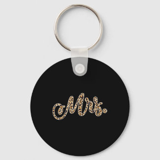 Porte-clés Bride Groom Mme l'Empreinte de léopard Mariage Mat