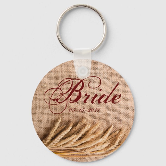 Porte-clés Bride Porte - clé blé sur Burlap Sack Country Rust (Recto)
