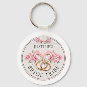Porte-clés Bride Tribe personnalisée floral