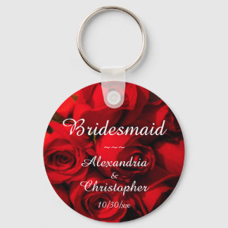 Porte-clés "Bridesmaid" - Crimson Rose Bouquet
