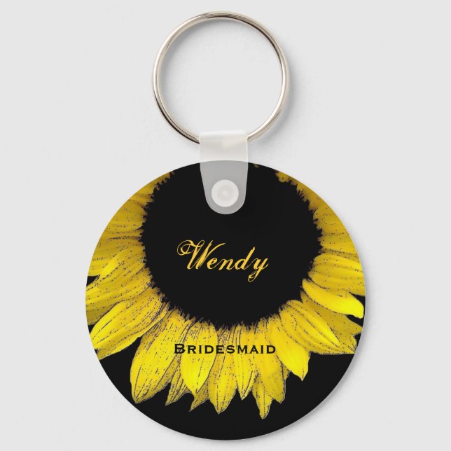 Porte-clés Bridesmaid Yellow Sunflower E050 (Recto)
