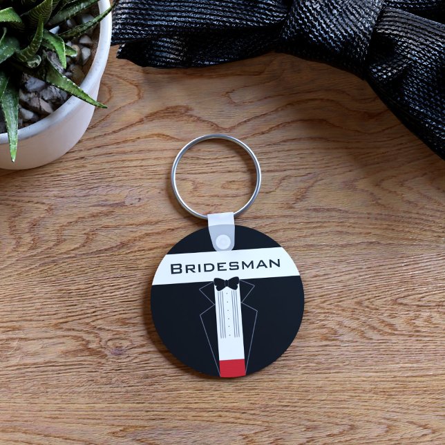 Porte-clés Bridesman Tuxedo Wedding Favor Keychain (Bridesman keychain! Check out the collection for more wedding favor ideas)
