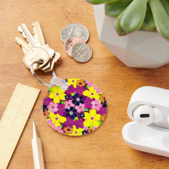 Porte-clés Bright Abstrait Flower Art (Bureau)