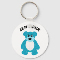 Bright Blue Teddy Bear Graphic Personalized