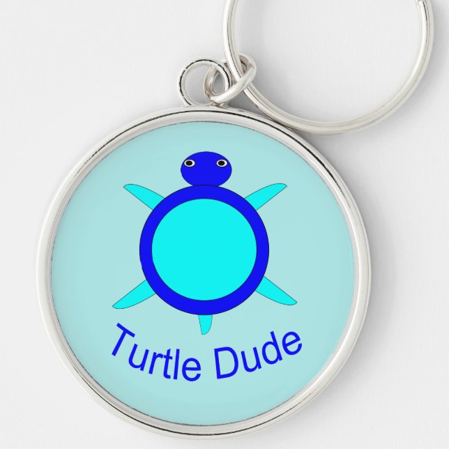 Porte-clés Bright Blue Turtle Dude Porte - clé (Devant)