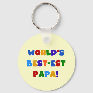 Porte-clés Bright Colours World's Best Papa Tshirts and Gifts