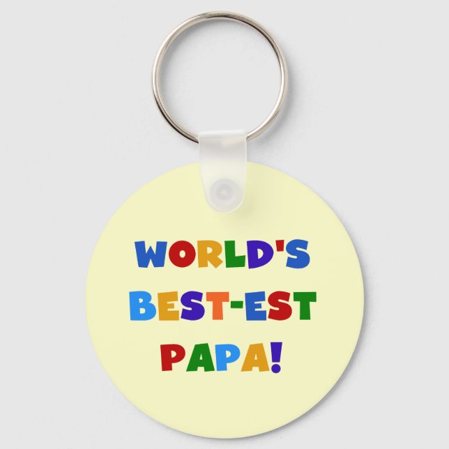 Porte-clés Bright Colours World's Best Papa Tshirts and Gifts (Recto)