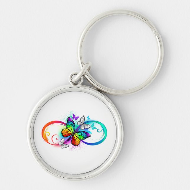 Porte-clés Bright infinity with rainbow butterfly (Devant)