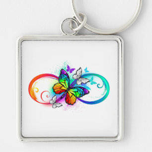 Porte-clés Bright infinity with rainbow butterfly
