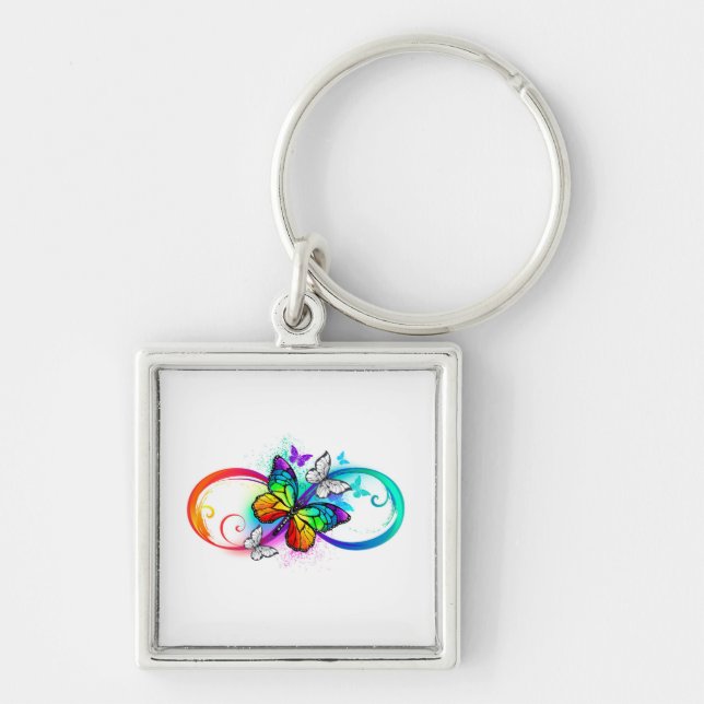 Porte-clés Bright infinity with rainbow butterfly (Devant)