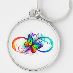 Porte-clés Bright infinity with rainbow butterfly