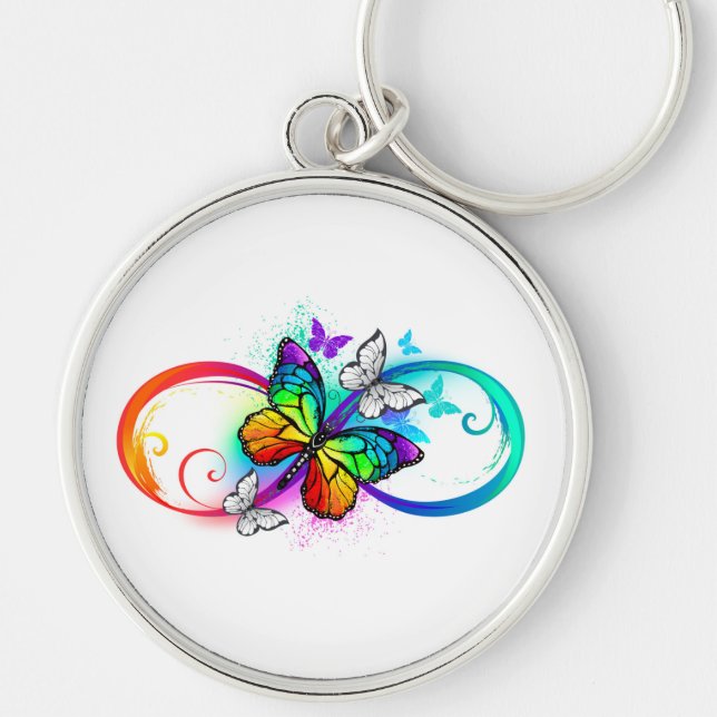 Porte-clés Bright infinity with rainbow butterfly (Devant)