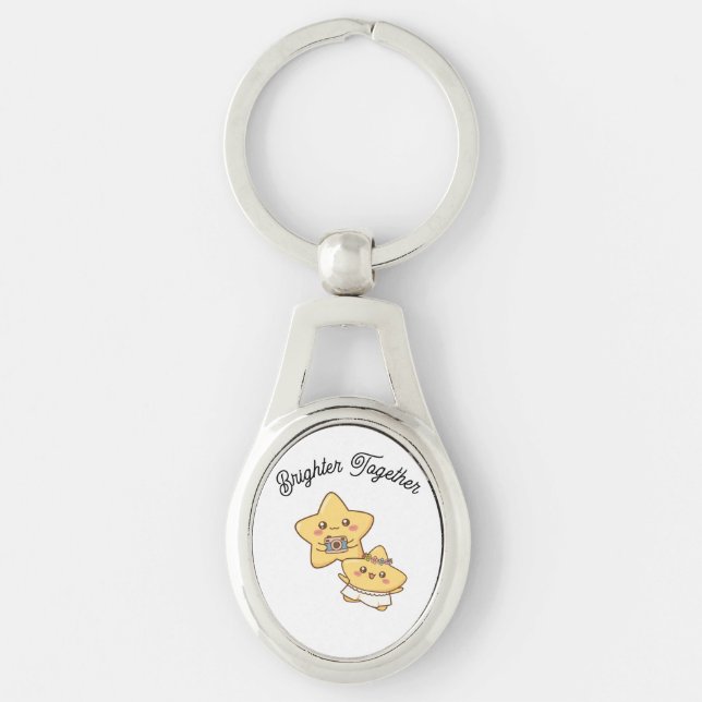 Porte-clés Brighter Together – Cute Couple keychain Gift (Devant)