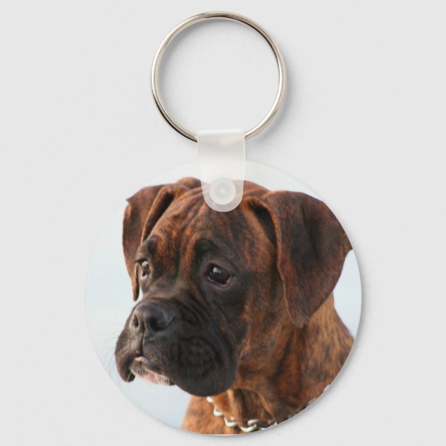Porte-clés Brindle boxer puppy keychain (Recto)