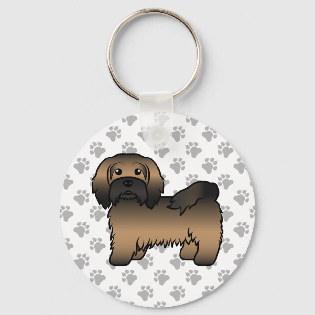 Porte-clés Brindle Havanese mignonne dessin de chien (Recto)
