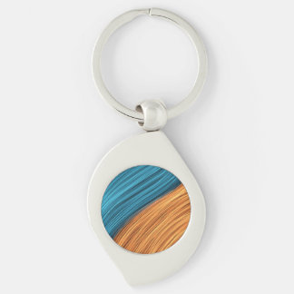 Porte-clés Brins de lumière néon vibrants de bleu et d'orange