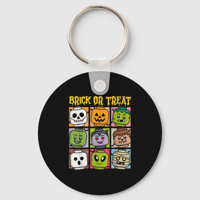 Porte-clés Brique Ou Traiter Halloween Master Builder Blocks  (Recto)