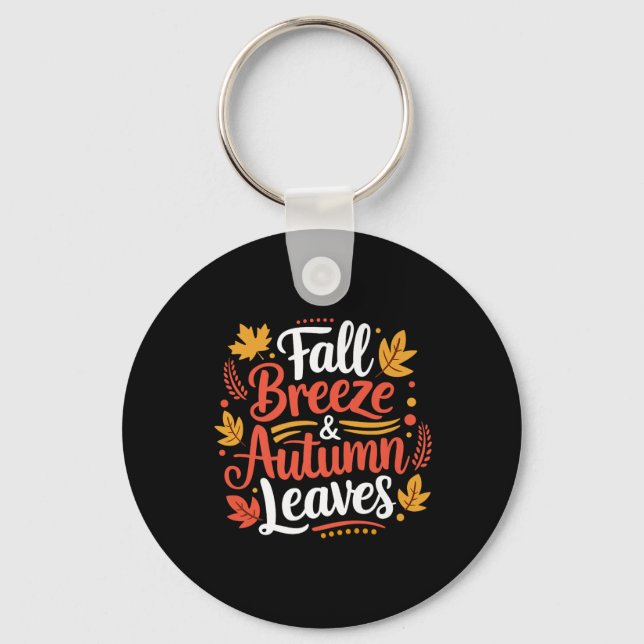Porte-clés Brise d'automne Feuilles d'automne Feuille d'érabl (Recto)