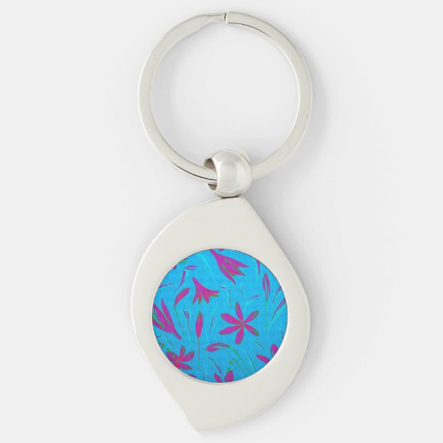 Porte-clés Brise Fleur Bleu-vert (Devant)